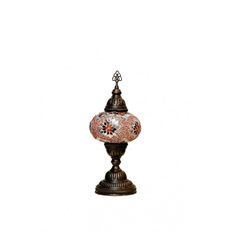 Table lamp, red/white/yellow mosaic, diameter 15 cm